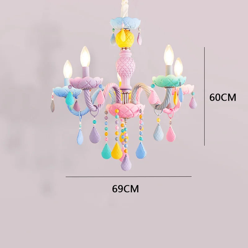 lustre arc-en-ciel en cristal design kawaii pour décoration chambre enfant - vue 8 sur 18