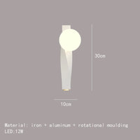 applique murale led en aluminium et verre rotatif