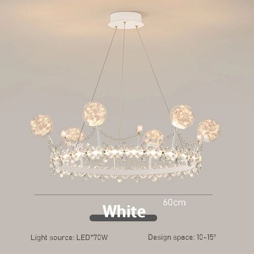 Lustres en couronne de cristal pour chambre de garçons et filles - vue 10 sur 10