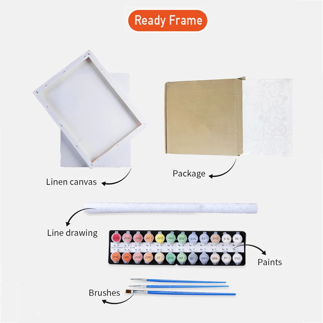 kit peinture acrylique par numéros clown drôle cadeau décoration maison - vue 6 sur 7