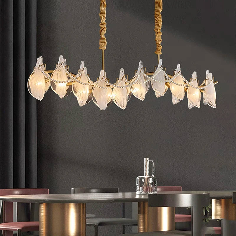 lustre créatif postmoderne en verre dépoli suspendu - vue 5 sur 10