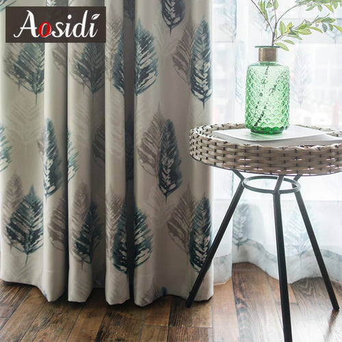 Voilage rideau motif plumes style mediterraneen salon chambre - vue 2 sur 8