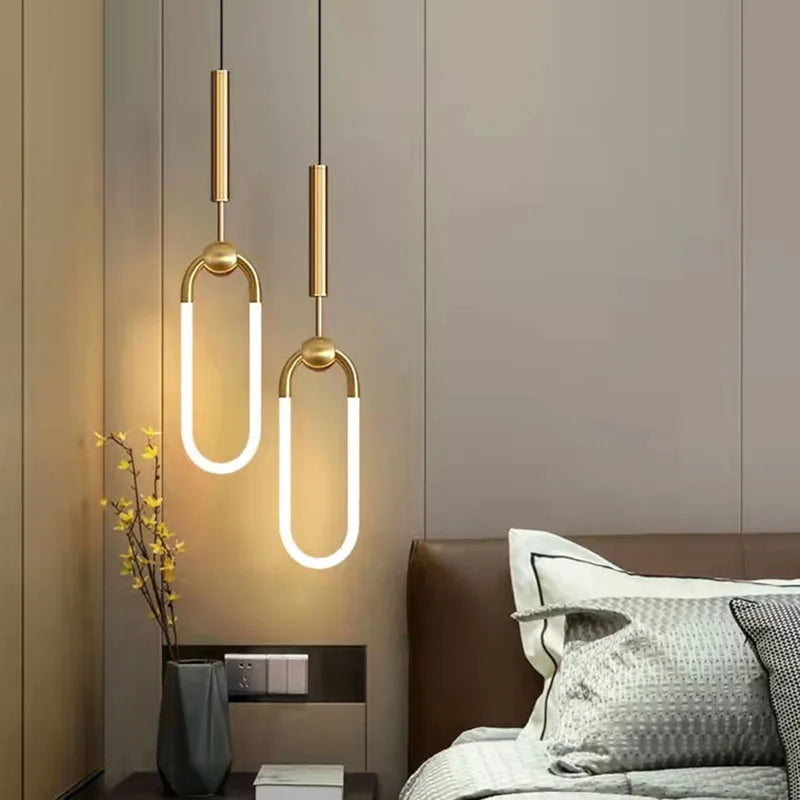 suspension LED ellipse design moderne réglable en hauteur - vue 2 sur 12