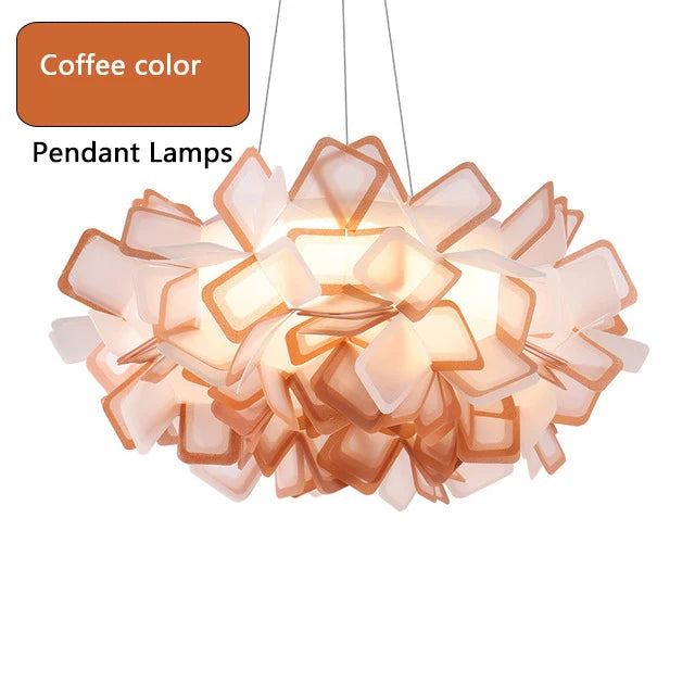 suspension fleur design italie led acrylique pour salon chambre - vue 19 sur 20