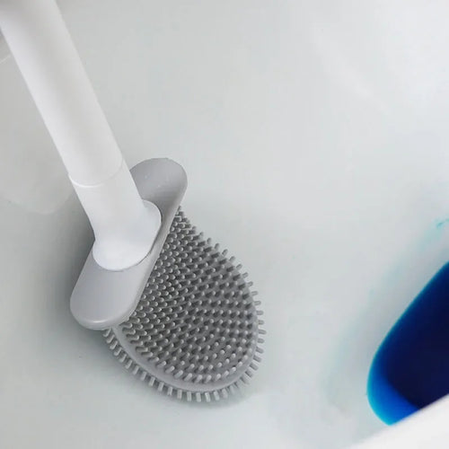 brosse de toilette en silicone avec support et poils souples - vue 10 sur 11