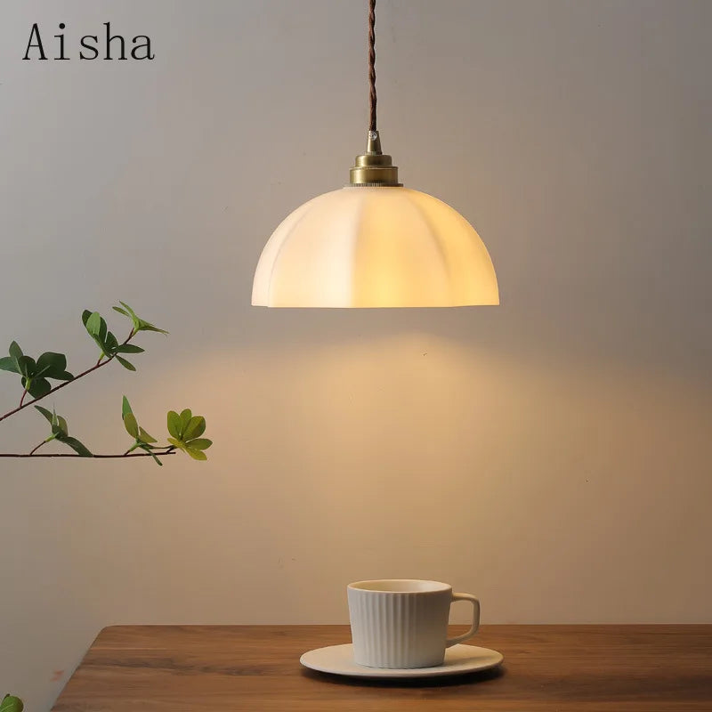 suspension design en cuivre pour restaurant et magasin - vue 1 sur 6