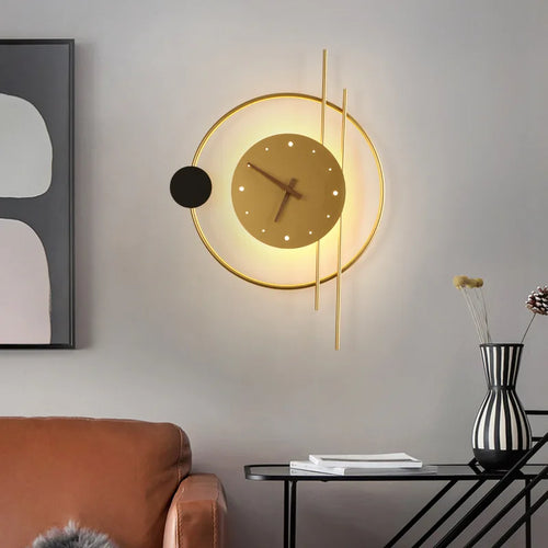 horloge murale led en fer acrylique design nordique élégant - vue 3 sur 8