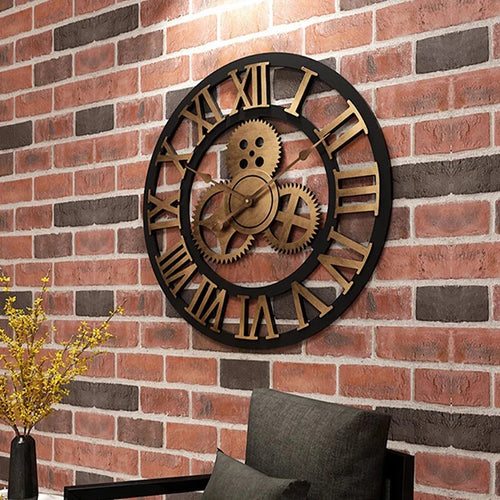 horloge murale rétro silencieuse style industriel décoration moderne - vue 10 sur 10