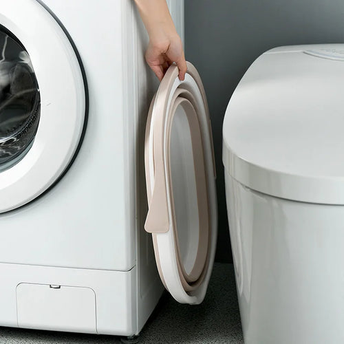 panier pliable pour linge et rangement en plastique - vue 5 sur 9