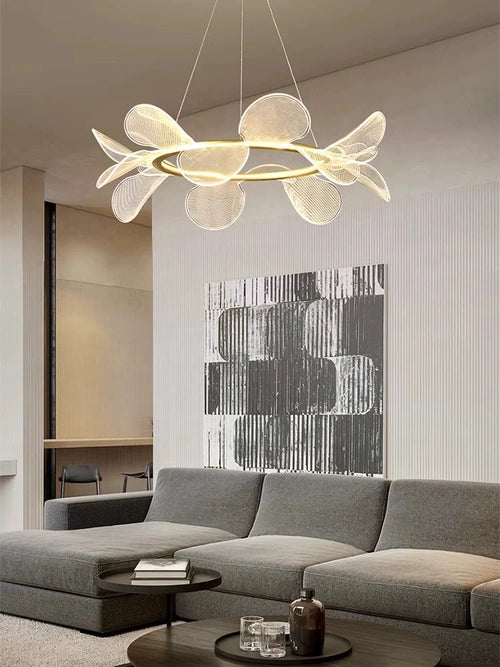 lustre en acrylique minimaliste design créatif à pétales - vue 3 sur 10