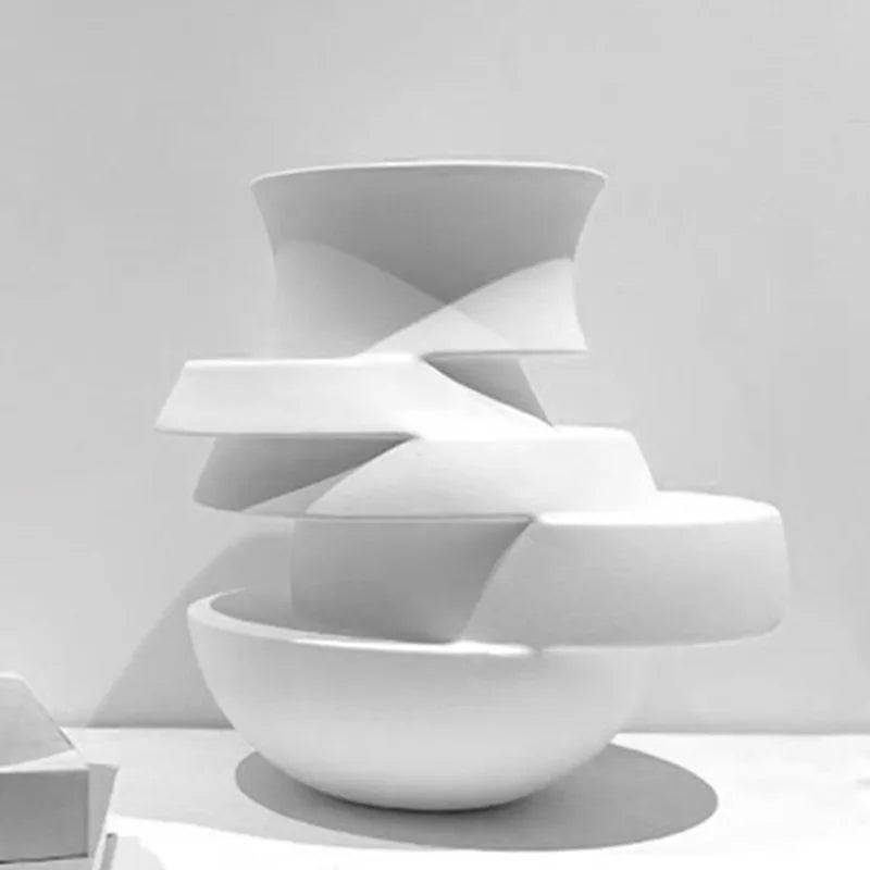 vase géométrique en résine pour décoration florale moderne - vue 4 sur 10
