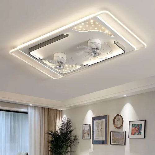 plafonnier moderne nordique avec ventilateur intégré silencieux - vue 3 sur 10