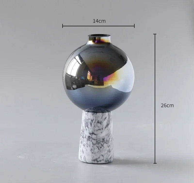 vase en verre marbré style chinois pour décoration intérieure élégante - vue 8 sur 8