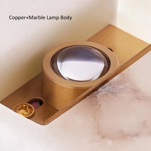 applique murale led moderne en marbre naturel et cuivre - vue 7 sur 7