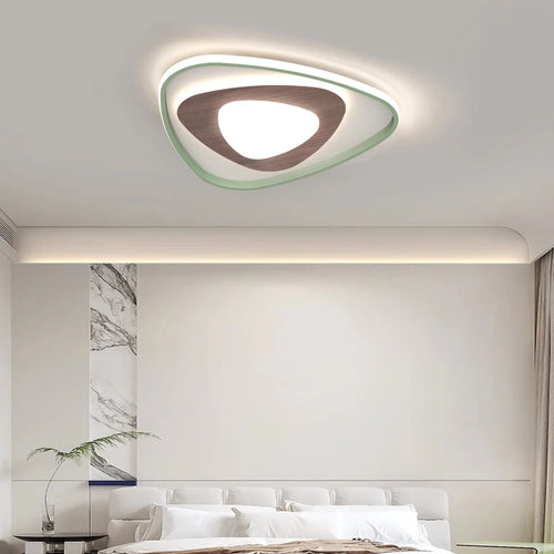 lampe de salon minimaliste carrée à grains de bois - vue 6 sur 18