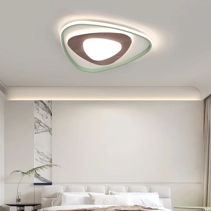 lampe de salon minimaliste carrée à grains de bois - vue 6 sur 18
