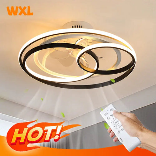 plafonnier nordique avec lumières led et télécommande - vue 3 sur 6