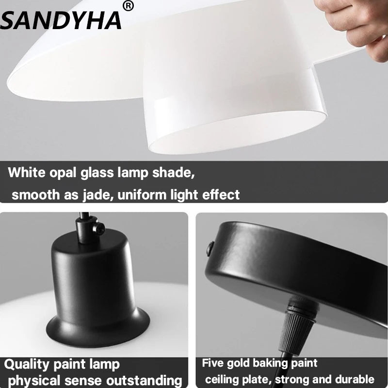 lustre design danois en verre pour un éclairage moderne - vue 5 sur 8