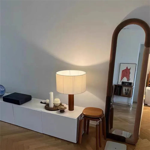 lampe à poser en bois massif style wabi sabi minimaliste - vue 4 sur 9