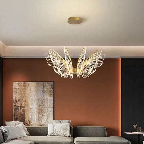 lustre led papillon design nordique moderne pour intérieur décoratif - vue 2 sur 8