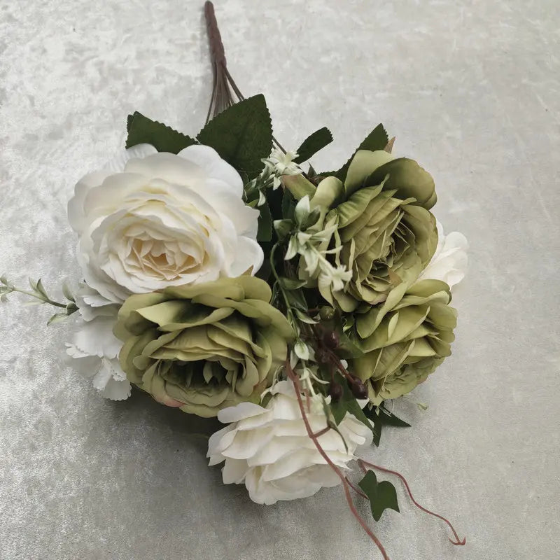 bouquet de roses en soie pour décoration de mariage et jardin - vue 9 sur 15