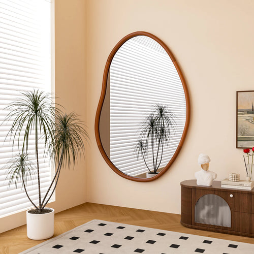 miroir mural décoratif grand format en bois massif - vue 3 sur 6
