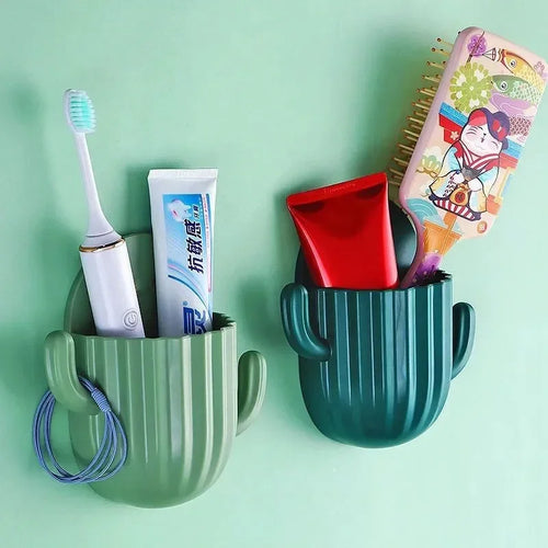 support mural auto-adhésif pour rangement de salle de bain en cactus - vue 4 sur 10