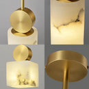 Suspension nordique en marbre et cuivre avec lumières led