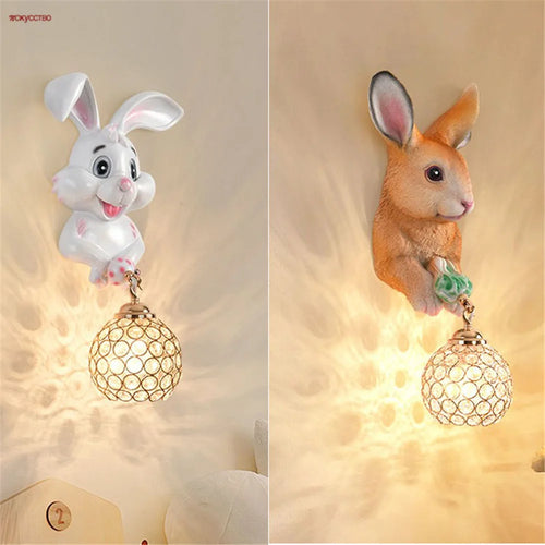 applique murale lapin en résine style pastoral créatif pour décoration maison - vue 2 sur 8