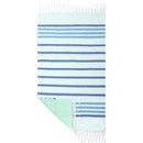 serviette de plage turque coton rayée pompons légère