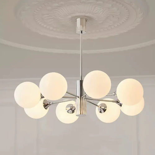 Lustre LED moderne pour chambre à coucher salle à manger lait blanc boule de verre cuisine décor à la maison - vue 2 sur 9