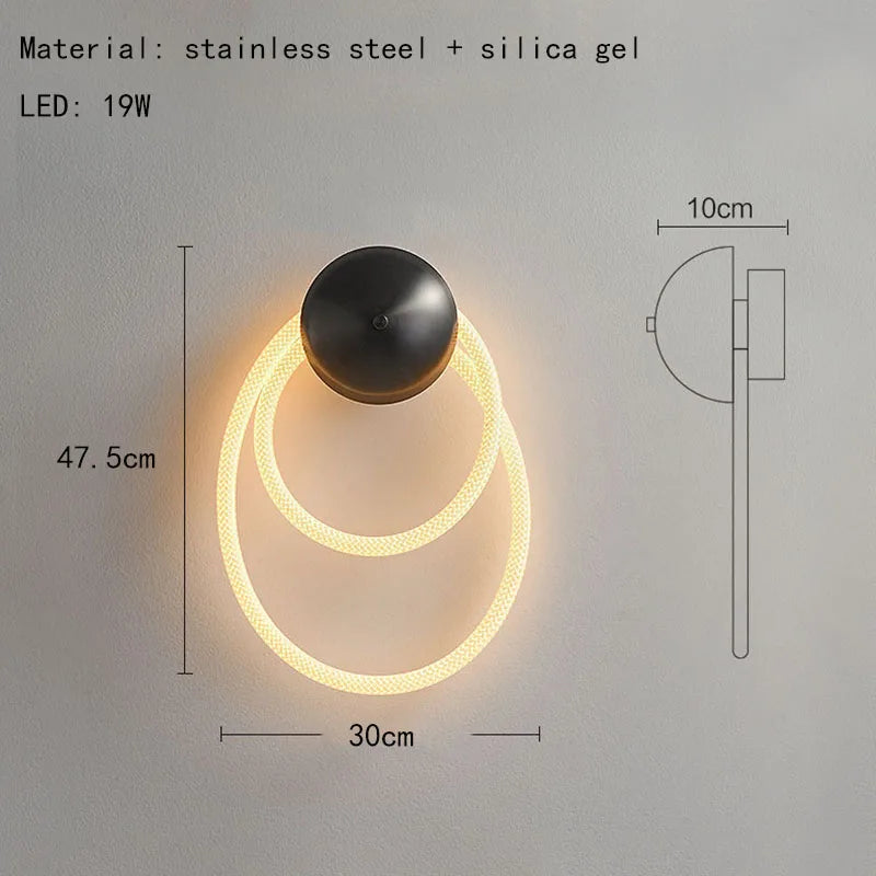 applique murale créative en silicone avec lumière douce 3000k - vue 9 sur 10