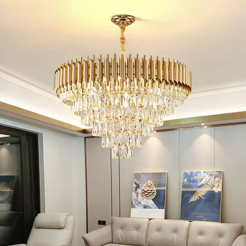 lustre en cristal luxueux avec éclairage led pour intérieur - vue 2 sur 14