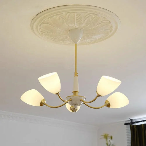 lustre moderne design nordique vintage en verre à LED - vue 5 sur 11