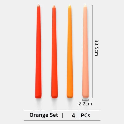 lot de 4 bougies coniques non parfumées pour décoration festive - vue 7 sur 22