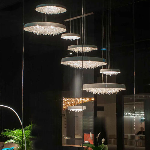 lustre moderne minimaliste en cristal pour éclairage intérieur - vue 3 sur 12