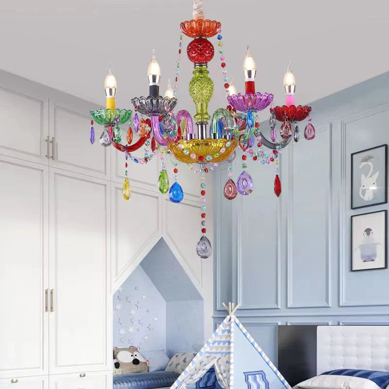 lustre en cristal pour enfants style art bougie - vue 4 sur 7