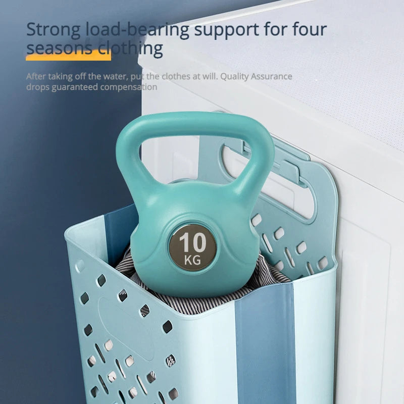 panier à linge pliable et mural pour rangement pratique - vue 4 sur 17