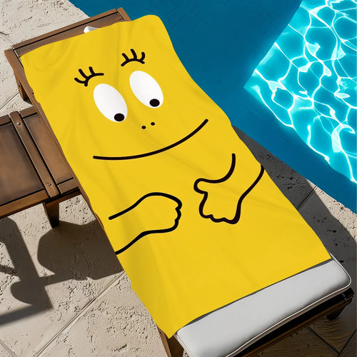 serviette de plage barbapapas sechage rapide douce dessin