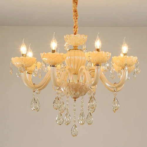 lustre en cristal moderne pour décoration intérieure avec éclairage led - vue 3 sur 9