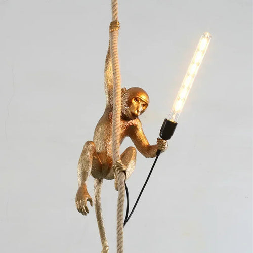 lustre rétro créatif en forme de singe pour cafés et restaurants - vue 8 sur 18
