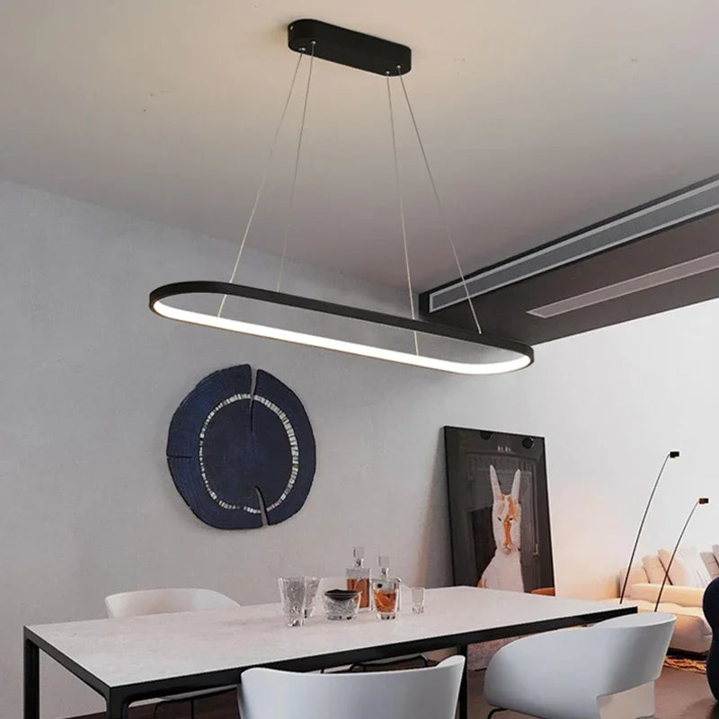 lustre nordique minimaliste ovale pour décoration intérieure