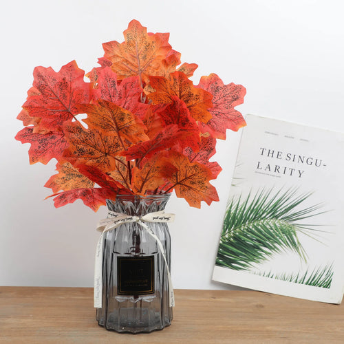 feuilles d'érable artificielles pour décoration automnale et Halloween - vue 2 sur 12