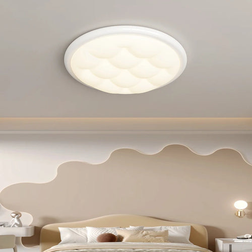plafonnier moderne simple style crème bulle protection des yeux - vue 6 sur 12
