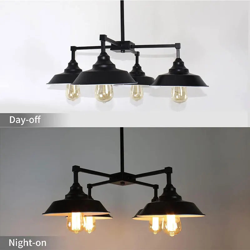 lustre vintage loft 4 têtes style américain pour restaurant - vue 7 sur 7
