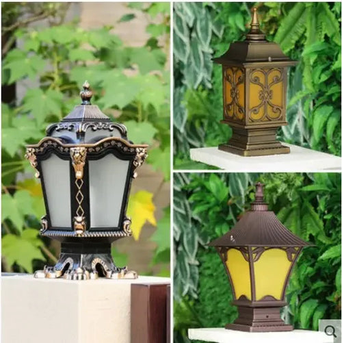 Colonne européenne phares clôture extérieure porte pilier lampe étanche extérieure jardin cour paysage lumière - vue 2 sur 9