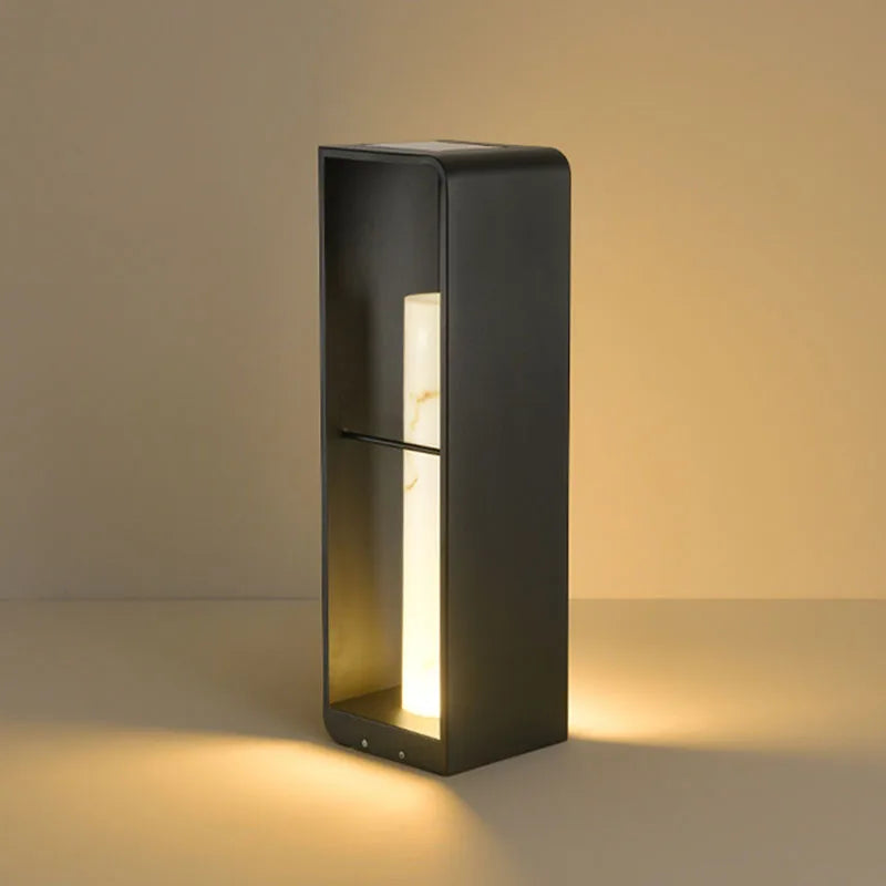 lampe solaire LED de luxe pour jardin extérieur étanche en marbre - vue 5 sur 9