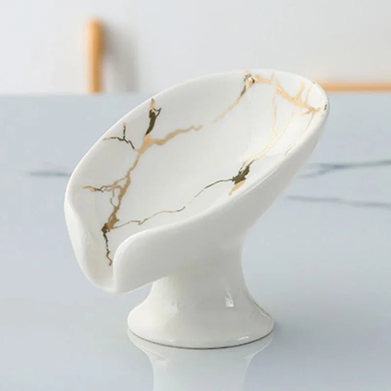 porte-savon en céramique léger avec drainage automatique sans perforation - vue 6 sur 9