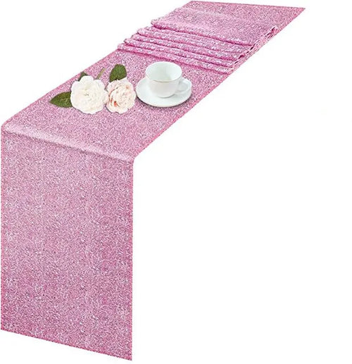 Chemin de table paillettes doré argenté rose décoration