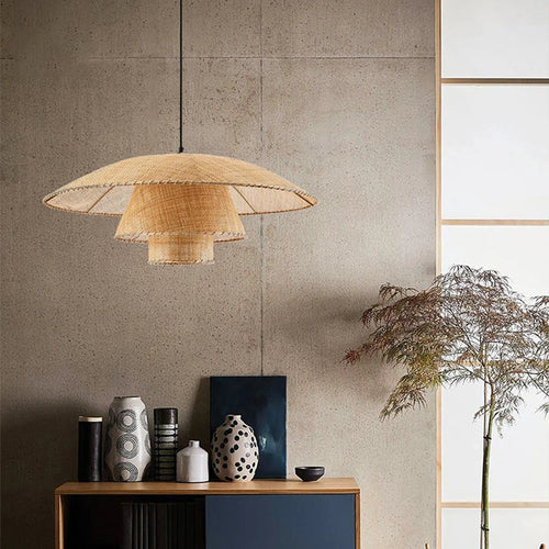 Suspension en rotin Vintage de Style japonais - vue 4 sur 10